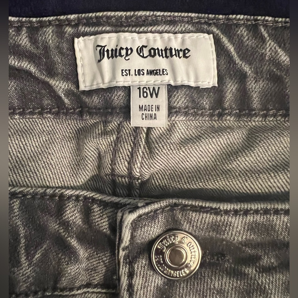 JUICY COUTURE Venice Faded Wash Whiskered Jeans, Size 16W GREY MARBLE WASH - Picture 10 of 11